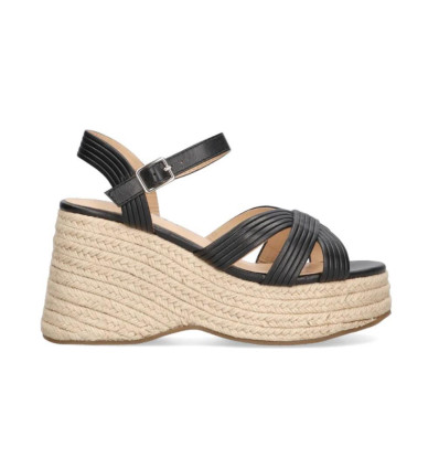 Sandalias con cuña Etika Alcaidesa 20024 en negro para mujer