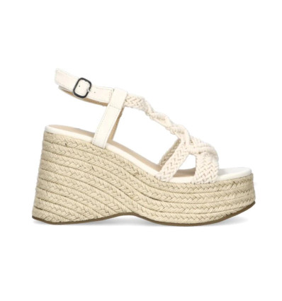 Sandalias con cuña Etika Fontanilla 20023 en beige para mujer