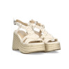 Sandalias con cuña Etika Fontanilla 20023 en beige para mujer