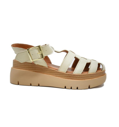 Sandalias cangrejeras TOP3 20634 para mujer en beige