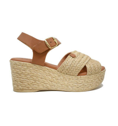 Sandalias con cuña Tekila 9905 en color natural para mujer