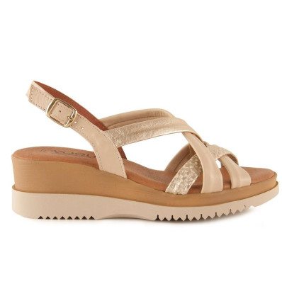 Sandalias con cuña In vogue 5024 en beige para mujer