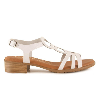 Sandalias planas Tekila 1012 en blanco para mujer