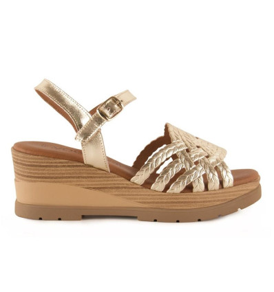 Sandalias con cuña In Vogue S-1074 en platino para mujer