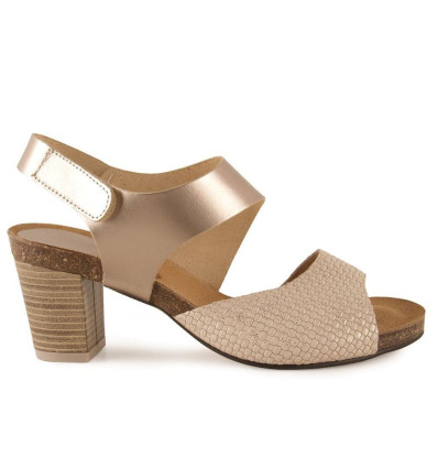 Sandalias con tacón Chamby 2650 en platino para mujer