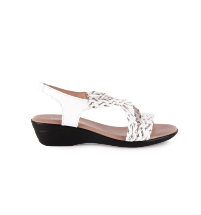 Sandalias planas Pie de Angel 323 en blanco para mujer