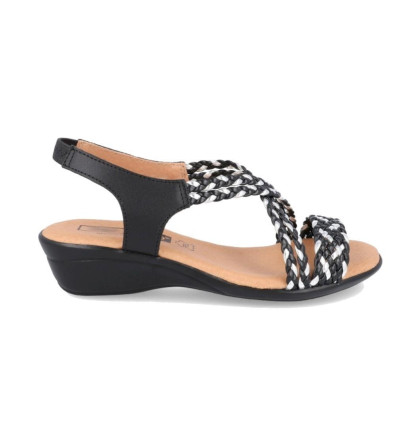 Sandalias planas Pie de Angel 323 en negro para mujer