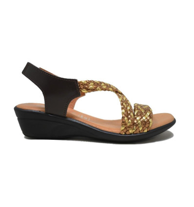 Sandalias planas Pie de Angel 323 en bronce para mujer