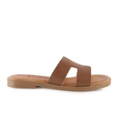 Sandalias planas Tekila 141 para mujer en cuero