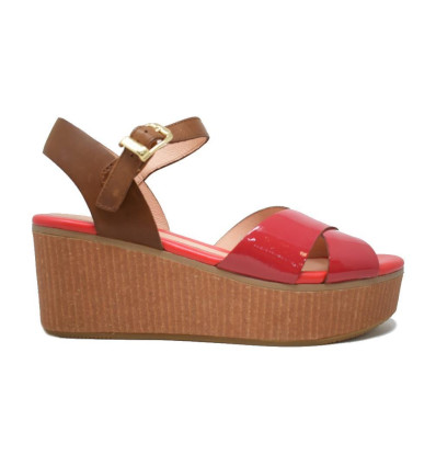 Sandalias con cuña Stonefly DIVA 9 PATENT en rojo para mujer