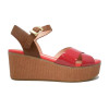 Sandalias con cuña Stonefly DIVA 9 PATENT en rojo para mujer