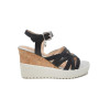 Sandalias con cuña Stonefly ELY 13 LAMINATED 216063 en negro para mujer