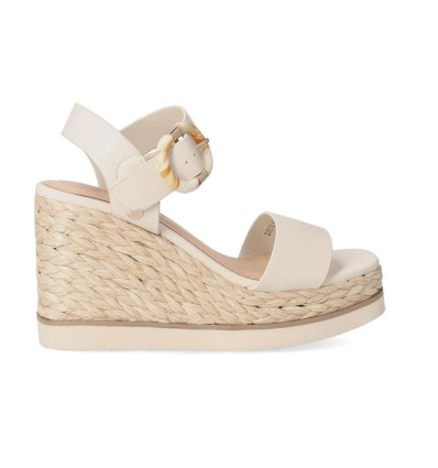 Sandalias con cuña Isteria 23073 en blanco para mujer