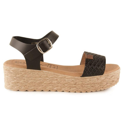 Sandalias con cuña Chamby 899 en platino para mujer