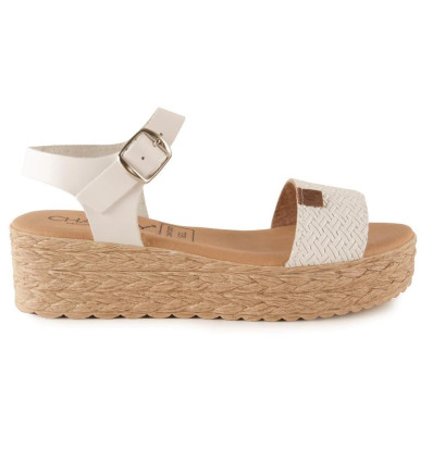 Sandalias con cuña Chamby 899 en platino para mujer