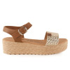 Sandalias con cuña Chamby 899 en platino para mujer