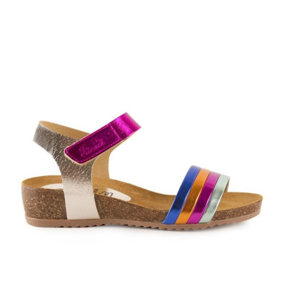 Sandalias con cuña bio Fiordi 2144 multicolor para mujer