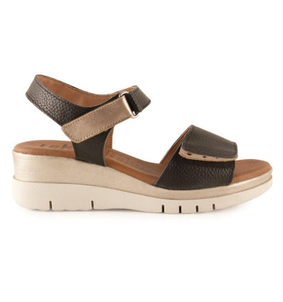 Sandalias con cuña Tekila S-1052 para mujer en negro