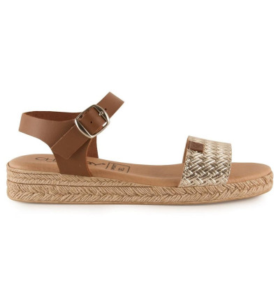 Sandalias planas Tekila 256 en platino para mujer