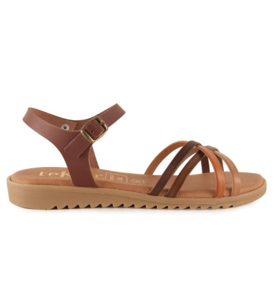 Sandalias planas Tekila 13152 en cuero para mujer