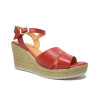 Sandalias con cuña TOP3 9535 en rojo para mujer