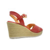 Sandalias con cuña TOP3 9535 en rojo para mujer