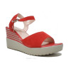 Sandalias con cuña TOP3 9527 en rojo para mujer