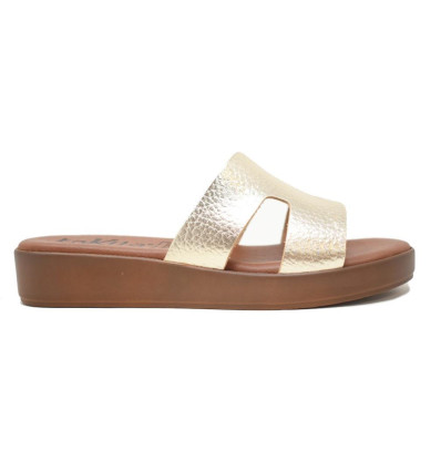 Sandalias con cuña Chamby 899 en platino para mujer