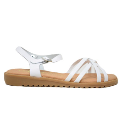 Sandalias planas Tekila 13152 en blanco para mujer