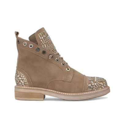 Botines con cordones Alma en Pena I240754 en beige para mujer