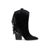 Botas cowboy con flecos Alma en Pena I240506 en negro para mujer