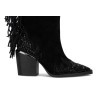 Botas cowboy con flecos Alma en Pena I240506 en negro para mujer