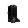 Botas cowboy con flecos Alma en Pena I240506 en negro para mujer