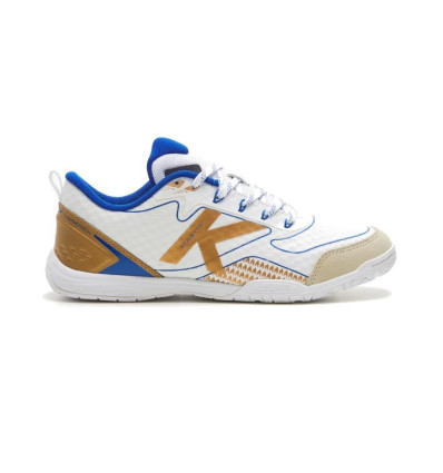 Zapatilla de Fútbol Sala Kelme Stiletto 55967 en color Blanco y Oro para hombre