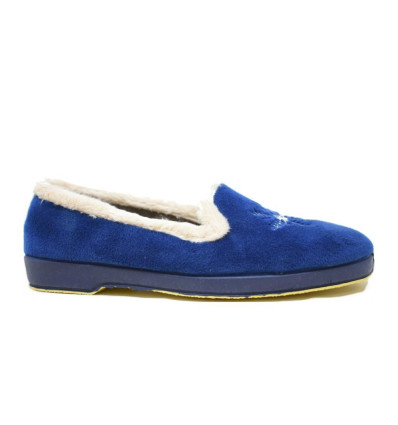 Zapatillas de casa Calusa 55-B1 en azul marino para mujer