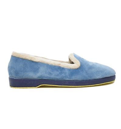 Zapatillas de casa Calusa 55-B1 en azul para mujer