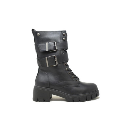 Botines militares Isteria 21241 en negro para mujer