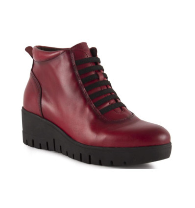 Botines con cuña Chamby 1906 en rojo para mujer