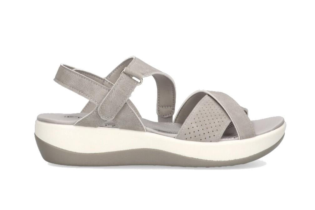 Sandalias planas Armony CRUZ by Etika 41607 en gris para mujer