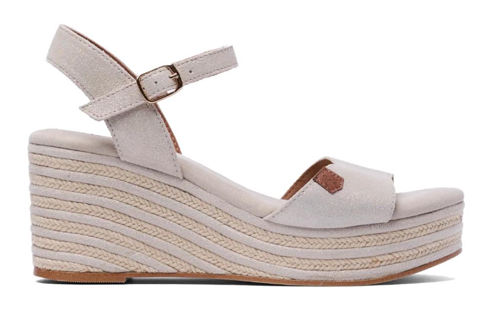 Sandalias con cuña Popa Arenal oro boreal para mujer