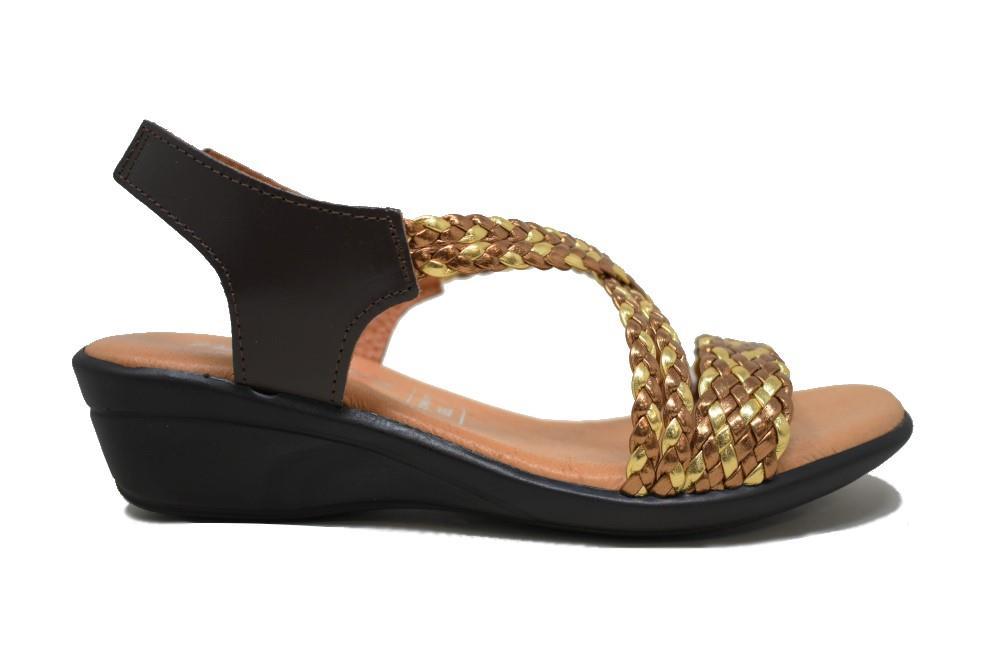 Sandalias planas Pie de Angel 323 en bronce para mujer