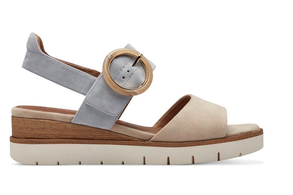 Sandalias con cuña Tamaris 28206 en ivory para mujer