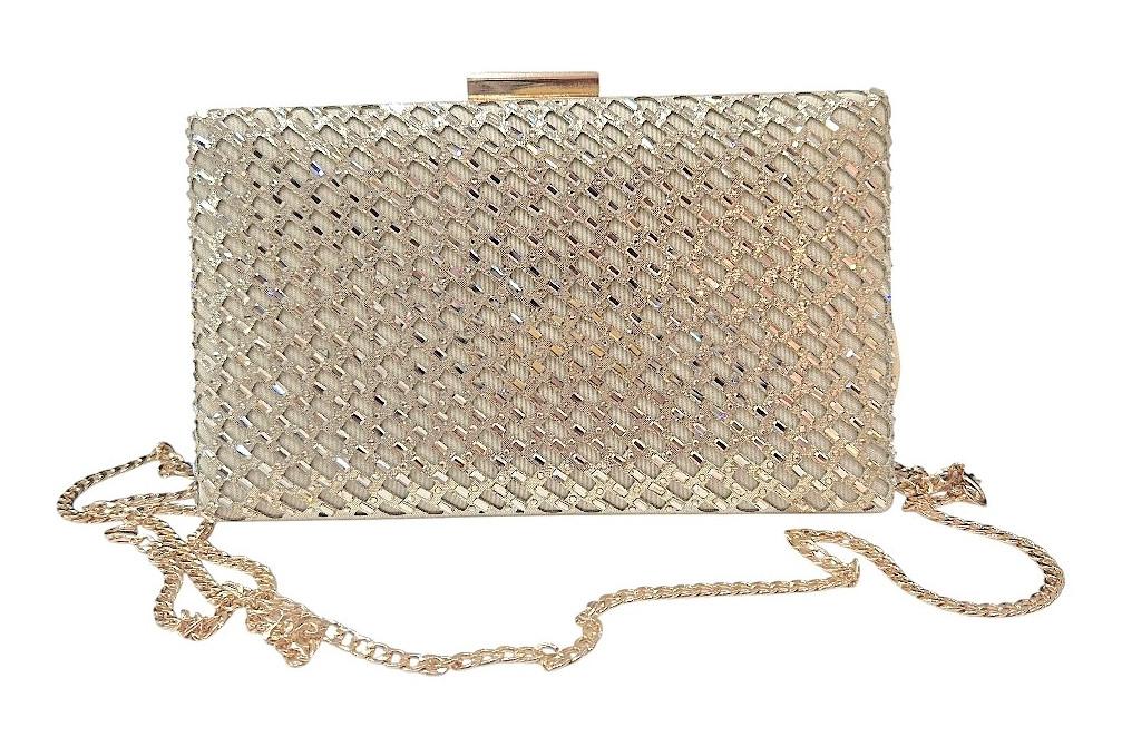 Cartera de Fiesta Oro Menbur AMB51  con Cadena Extraíble