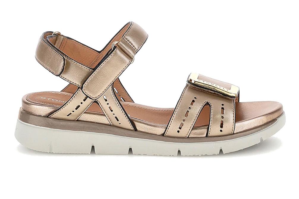Sandalias planas Stonefly 223658 Elody 24 Oro Mujer | Piel Laminada