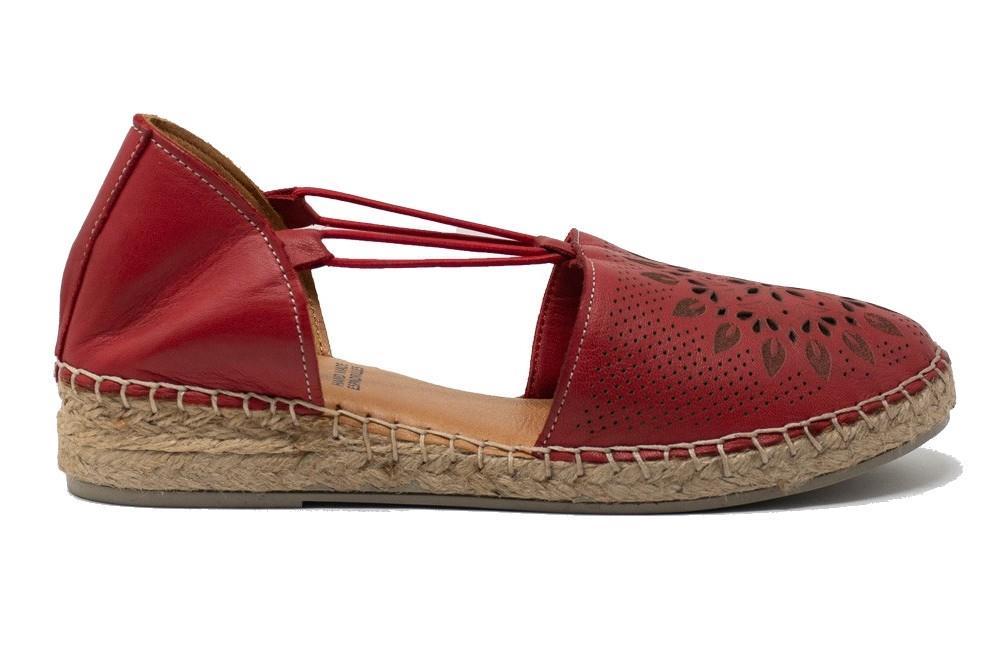 Alpargatas planas Top 3 Shoes SR25498 en rojo para mujer