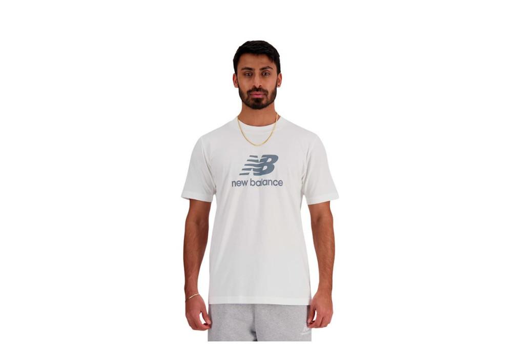 Camiseta manga corta New Balance MT41502 blanco Hombre Sport Essentials Logo