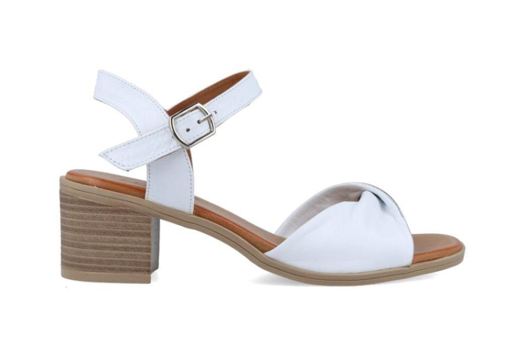 Sandalias de tacón Walk & Fly 21-501 en blanco para mujer