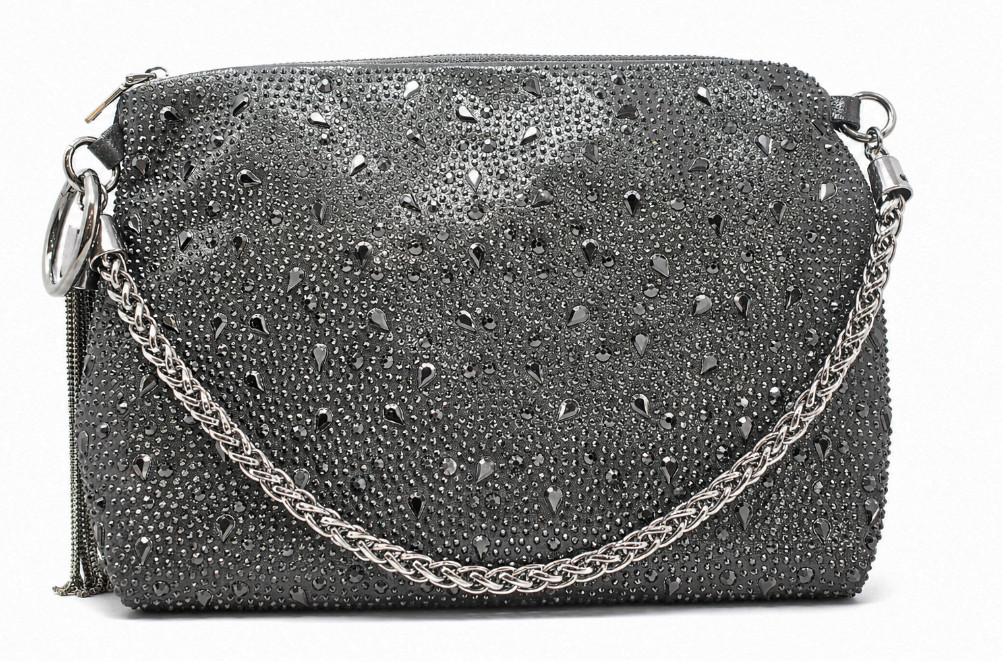 Bolso de Fiesta Negro Mujer Menbur AMB1101 con Pedrería