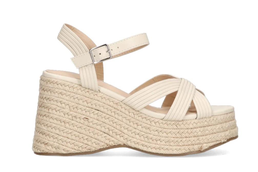 Sandalias con cuña Etika Alcaidesa 20024 en beige para mujer