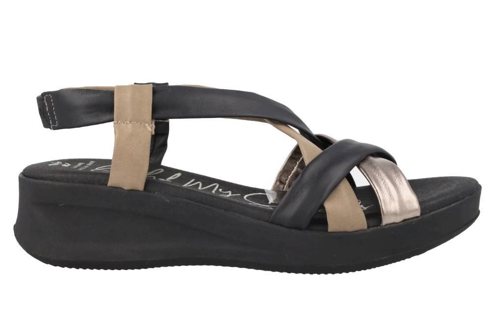 Sandalias con cuña Oh! My Sandals Selene 5655 en negro para mujer